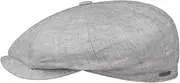 [Stetson] Hatteras Classic Linen Flat Cap Women/Men (55-62 cm) - Made in The EU - Made in The EU - Made of 100% Linen - Lined with Cotton - Temperature and Moisture Regulating - Summer/Winter