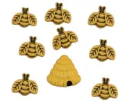 Buzzin Around 4253 - Bee Buttons Galore Embellishments - Craft Sewing Scrap