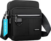[BIMMI] Men's Small Messenger Bag Waterproof Shoulder Bag Casual Black Purse Handbag Crossbody Bag Sling Bag for Work School