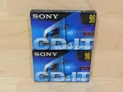Sony CD-IT Slide Case Type II High Bias 90 min Cassette Tapes 2 Pack NEW SEALED