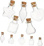 HOOTNEE 10pcs Mini Glass Bottles Decorative Drift Bottle Diy Wish Home Accessories