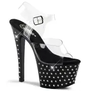 Pleaser STARDUST-708 Women's Adult, Stiletto Heel Ankle Strap 7" Platform Sandal