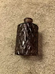 Grayish Amber Vase Apothecary Bottle Carved Glass Moody Fall - Mini Vase
