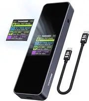 DOCKCASE Visual Smart M.2 NVMe SSD Enclosure,Support 5s PLP Prevents Write Data Loss,USB 3.2 Gen 2 Type-C (10 Gbps), fits NVMe PCIe Size 2230/2242/2260/2280,Support M-Key B+M Key UASP (PLP-5S)