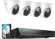 REOLINK RLK8-1200D4-A 12MP PoE Security Camera System, 4pcs H.265 Surveillance IP Cameras Wired in 12 Megapixel UHD, Person Vehicle Pet Detection, Spotlight Color Night Vision, 8CH NVR with 2TB HDD