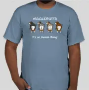 Aussie Rescue-WiggleButt Stone Blue t-shirt - Extra Large
