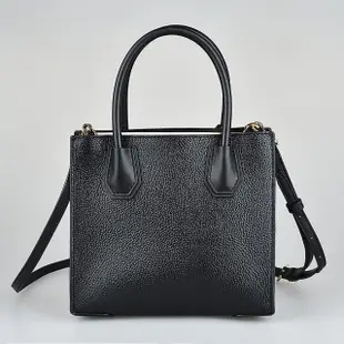 【Michael Kors】MK MICHAEL KORS MERCER金字LOGO牛皮手提斜背兩用包(中/黑)