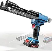 Cordless Caulking Gun,400ml Electric Double Cartridge Caulking Gun, with 2 x 12V 2.0 Li-ion Batteries and Charger Supplied,0-4.0mm/s Dual Cartridge epoxy Gun