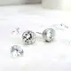 白鑽圓形包鑲耳環 7mm 單鑽鋯石 925純銀耳環 ART64