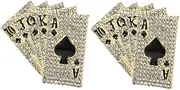 [Ipetboom] Versatile Decorative Brooch Lucky Enamel Pin Straight Flush Design Fashion Accessory
