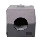 La Doggie Vita Water Resistant Cat Cube Charcoal Grey Small