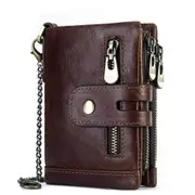Men Rfid Leather Tri-fold Wallet - Secure & Stylish