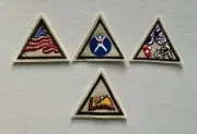 Lot of 4: Girl Scout Triangle Merit Badges American Flag Book Heart (Lot #4)