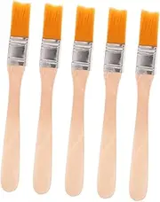 GRADENEVE Sturdy Wood Handle Paint Brush Set 5pcs Mini Brushes for Chalk Oil Watercolor Decorative Ergonomic Grip