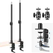 Neewer Desk Mount C Clamp Stands, 2-Pack Desktop Clip Stand with 1/4” Ball Head Adapter, 13.8”- 23.6” Adjustable Light Stand, Tabletop Stand for DSLR Camera, Light, Video Monitor, Mic, Max. Load 3kg