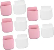 [TOGEVAL] 10pcs Wall Mounted Storage Box Adhesive Phone Holder Tv Controller Container for Organizing Items Remote Stationery Space Saving
