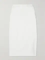 [Max Mara] Max Mara - Zulia Denim Midi Skirt - White - UK 18 UK 18 White
