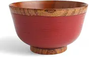J-Kitchens Miso Soup, Bowl, Washer Compatible, Wooden, Brush, Vermilion, 4.4 x 2.8 inches (11.2 x 7 cm), Current Model