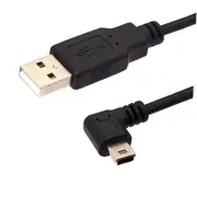 USB 2.0 A Male to Angle Mini Cable,90 Degree Angle Mini 5P Data Sync Left