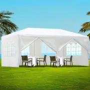 1 Gazebo 3x6m Camping Canopy 6 Panel White InstaHut