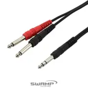 SWAMP Stereo 1/4" to Dual Mono 1/4" Cable - TRS to 2x TS - Insert Y Cable