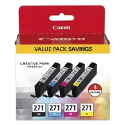Canon 271 Value Pack Standard Capacity Ink Cartridges, Black/Cyan/Yellow/Magenta