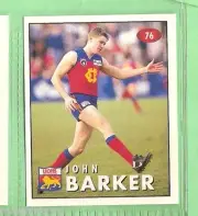 1996 AFL SELECT STICKER #76 JOHN BARKER, FITZROY LIONS