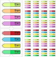 Tatuo 2400 Pcs Sign Here Tabs Colored Flag Stickers Self-Stick Notes 8 Colors with Dispenser Arrow Flag Easy to Post for Notary Books Paper (Sign Here)