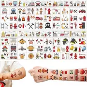20 Sheets Children's Tattoo, Tattoo, Children, Boys, Skin-friendly, Fire Brigade Tattoo, Children's Party Decoration, Fire Brigade Sticker, Gifts for Fire Brigade Fans