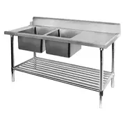 Modular Systems Left Inlet Double Sink Dishwasher Bench DSBD7-1800L/A - DSBD7-1800L/A