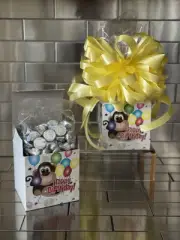 Happy Birthday Hershey’s Chocolate Kisses Gift Basket-Box Wrapped & Yellow Bow