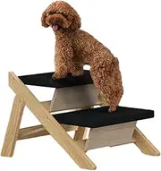 Foldable Dog Stair, Waterproof Foam Pet Steps, Soft Removable Dog Ramps, 2-Steps High Density Foam Pet Stairs, Easy Climb Dog Ramp Steps, Non-Slip Pet Ladder with Washable covere for Dogs and Cats