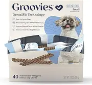 Groovies Senior Dog Dental Chew Individually Wrapped Small (40 ea)
