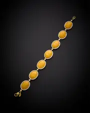 14K Italian Gold 37.10 ct. tw. Diamond & Yellow Jasper Bracelet