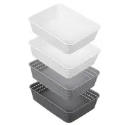4x Boxsweden Woven Basket 25cm Home Office Storage Organiser Containers Assort.
