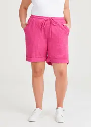 [Taking Shape] Taking Shape Casual Terry Pull On Short Size 20 in Raspberry Rose - Plus Size Women's Clothing Raspberry Rose