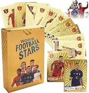 CLIUNT Football Star Cards, 55Pcs 2024 Gold Foil Champions Premier League Collectible Football cards, Euro Football Cards, Top Football Cards