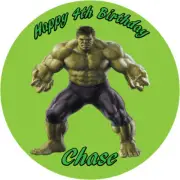 Incredible Hulk REAL EDIBLE ICING ROUND CAKE TOPPER PARTY IMAGE FROSTING SHEET