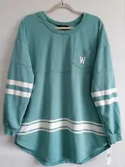 Justify Women's Sweatshirt Scoop Neck Long Sleeve Green Size XL New With Tag