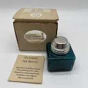 Sandwich Glass Museum SGM Ink Bottle Teal Blue 19th Century Pewter Lead Crystal