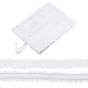 1-Pack Elastic Sequins Trim, 11 Yards 0.8 Inch 2 Row for Crafts [White]