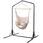 NNEDSZ Outdoor Hammock Chair with Stand Hanging Hammock with Pillow Cream