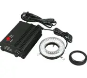 Microscope LED Ring Light Source Illuminator with Metal Dimmer Control Box