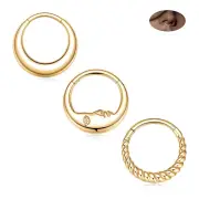 316L Stainless Steel Septum Jewelry Septum Rings 3PCS Seamless Clicker Ring 1...