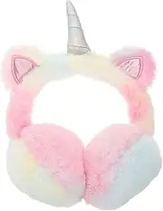 [TOGEVAL] Cute Unicorn Earmuffs for Winter Plush Ear Warmers for Adults Stylish and Comfortable Fleece Ear Protection for Skiing Snowboarding and Outdoor Activities