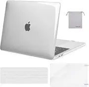 MOSISO Plastic Hard Shell&Keyboard Cover&Screen Protector&Storage Bag Compatible with MacBook Pro 15 inch Case 2019 2018 2017 2016 Release A1990 A1707 with Touch Bar, Crystal Clear