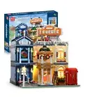 MOULD KING 16031 The Barber Shop In Town Building Brick Toy Block Set 2267+ PCS