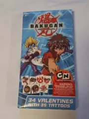 Spin Master Bakugan Battle Brawlers Valentines w Tattoos Cartoon Network Vintage
