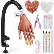 Wilfniee Magnetic Practice Hand for Acrylic Nails: Flexible Fake Nail Training Hand Practice - Manicure Hand Practice Kit for Beginners