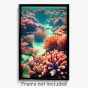 Pixel Art Poster - Warped Coral Reef (8 Bit Psychedelic Trippy Video Game Print)
